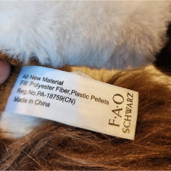 FAO Schwarz Plush Pinto Horse Pony Stuffed Animal Toy 13" Soft Brown And White - Picture 2 of 14